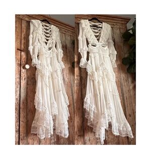 Zimmermann Suraya White Silk Lace Midi Dress